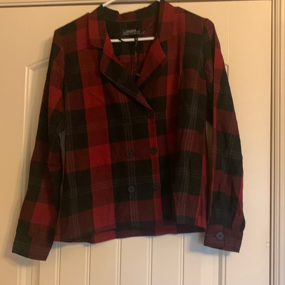 Zara Plaid Double Breasted Shirt - Picture 2 of 2
